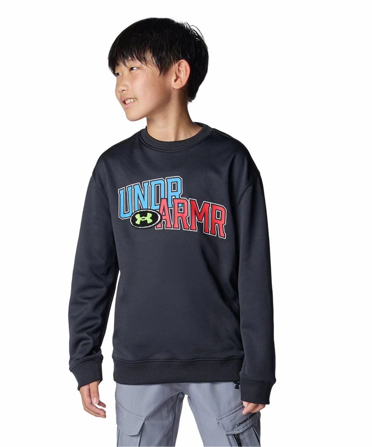 Флисовая кофта Under Armour с логотипом, детская, чёрная