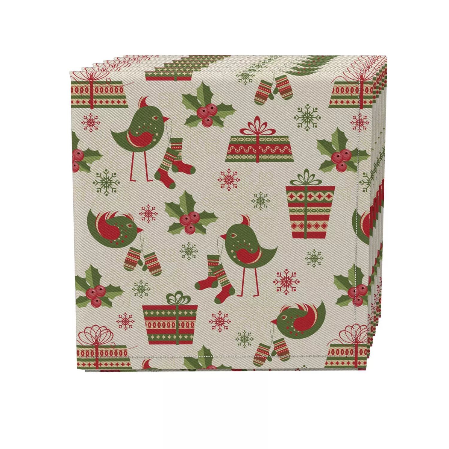 

Набор салфеток из 4 шт., 100 % хлопок, 20x20 дюймов, Christmas Celebration.