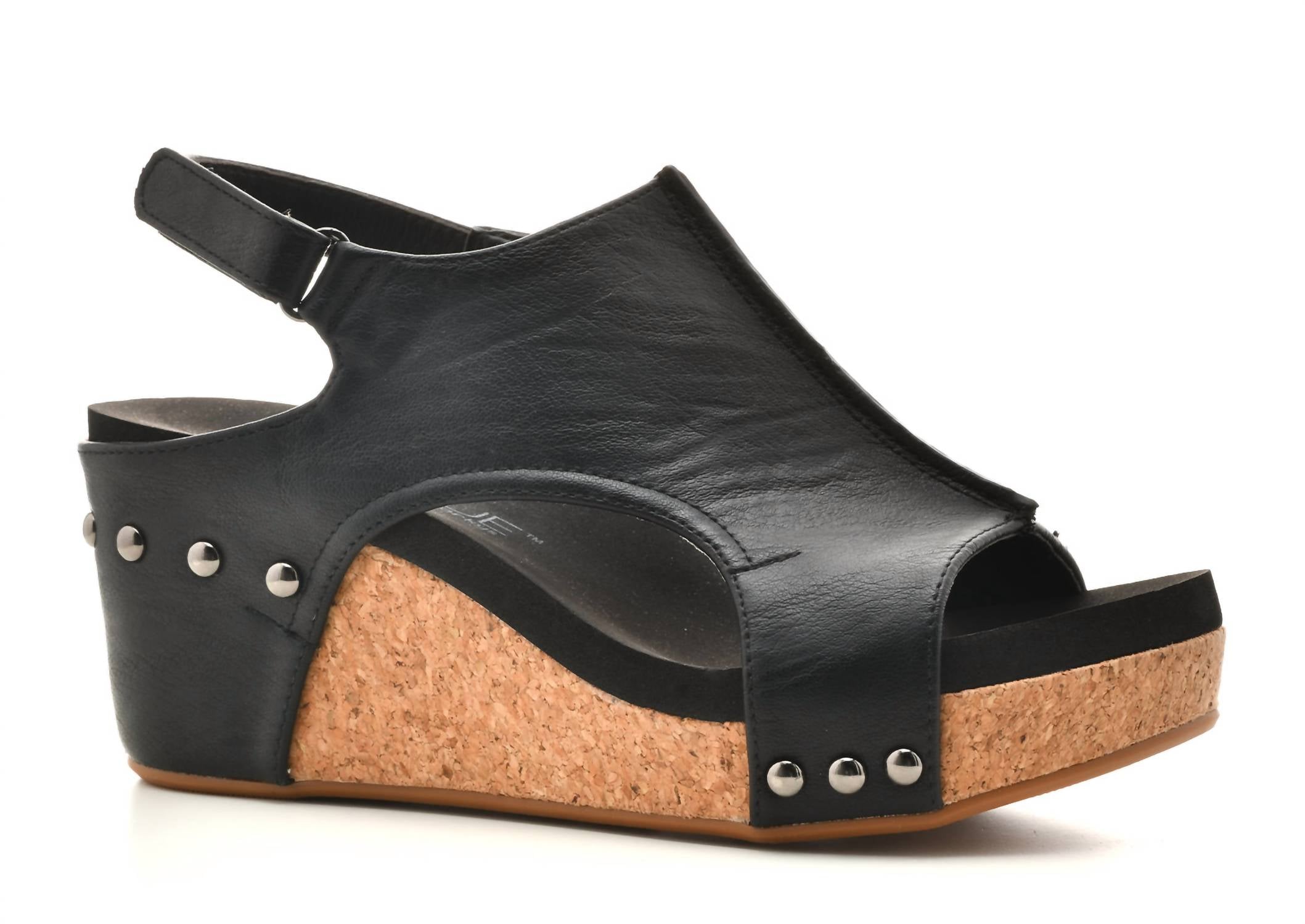 Женские туфли Carley Smooth Wedges черного цвета Corkys Footwear