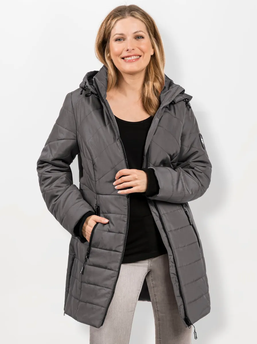 

Повседневного образа стеганая куртка с капюшоном Casual Looks, антрацит
