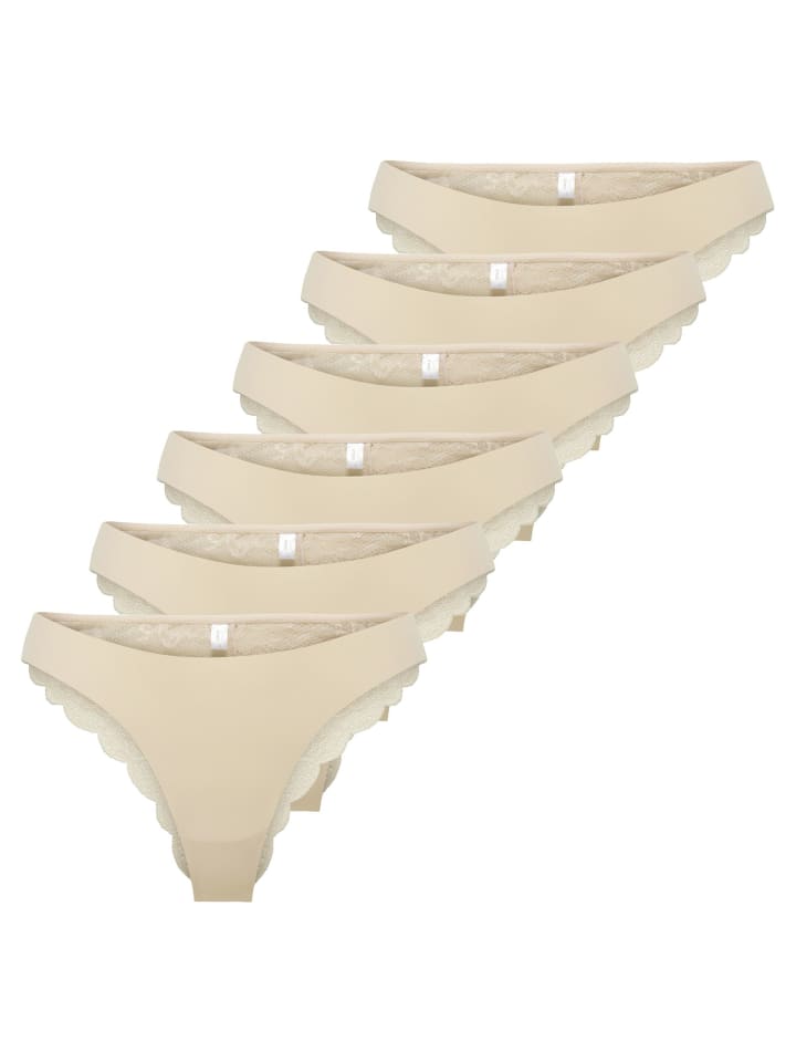 

ONLY Трусы, 6 штук, бежевый цвет