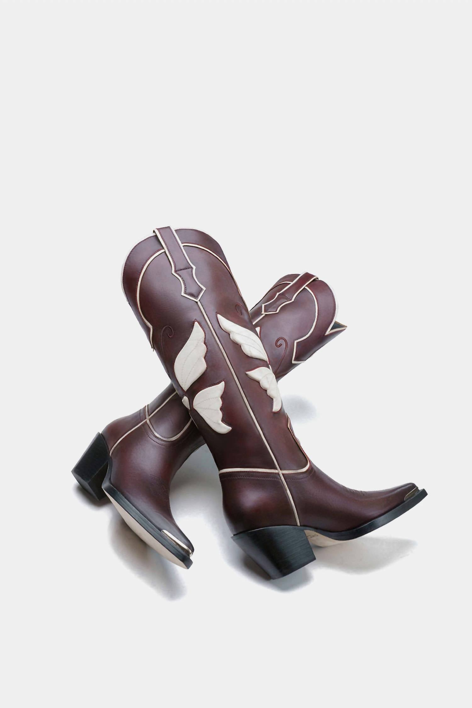 Женские кожаные вестерн-ботинки бордовые Dante Shoes — фото 4