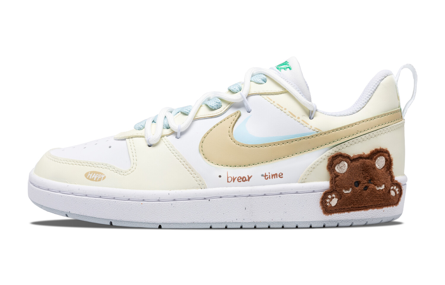 

Кроссовки Nike Court Borough Skateboarding Shoes Women's Low-top White, светло-желтый