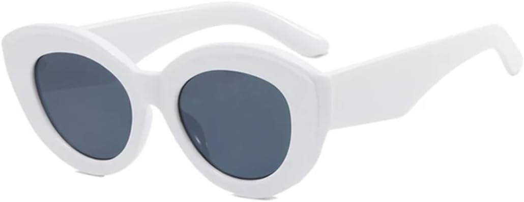 

Солнцезащитные очки с защитой от УФ-излучения UV400 | Овальная оправа "кошачий глаз" | Линзы конфетных цветов для занятий спортом на открытом воздухе и вождения DSVIGF, White Gray