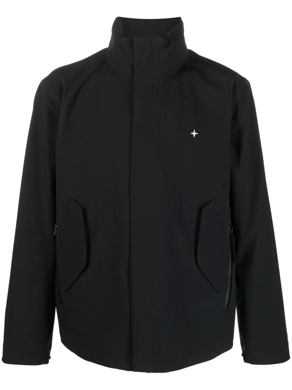 

Куртка на молнии с высоким воротником Stone Island, черный