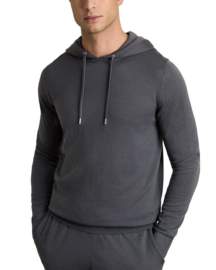 

Толстовка с капюшоном из мериносовой шерсти REISS, синий