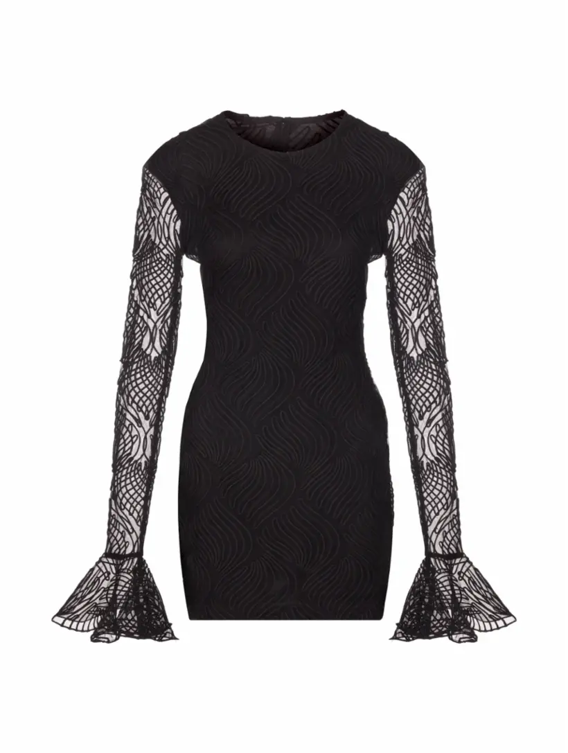 

Платье мини с воланами Rotate Birger Christensen, черный