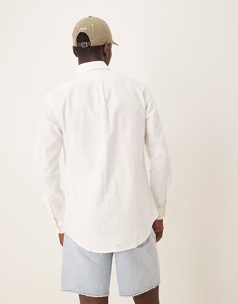 Рубашка Polo Ralph Lauren Custom Fit Oxford белого цвета — фото 4