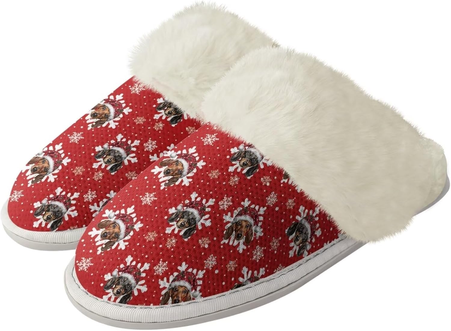 

Тапочки Srengjodk Slip-On для дома, тапочки для женщин и мужчин, фланелевые хлопковые тапочки с меховой отделкой, унисекс, размеры 36-47, Dachshund Print