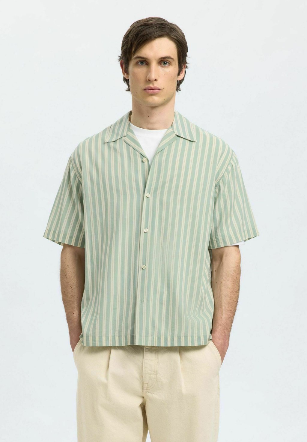 

Рубашка KURZARM PRINT Selected Homme, светло-зеленый