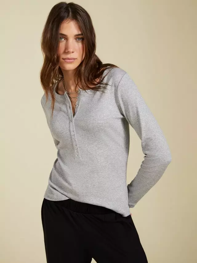 

Топ Baukjen Chessie Luxe Henley, цвет grey/marl