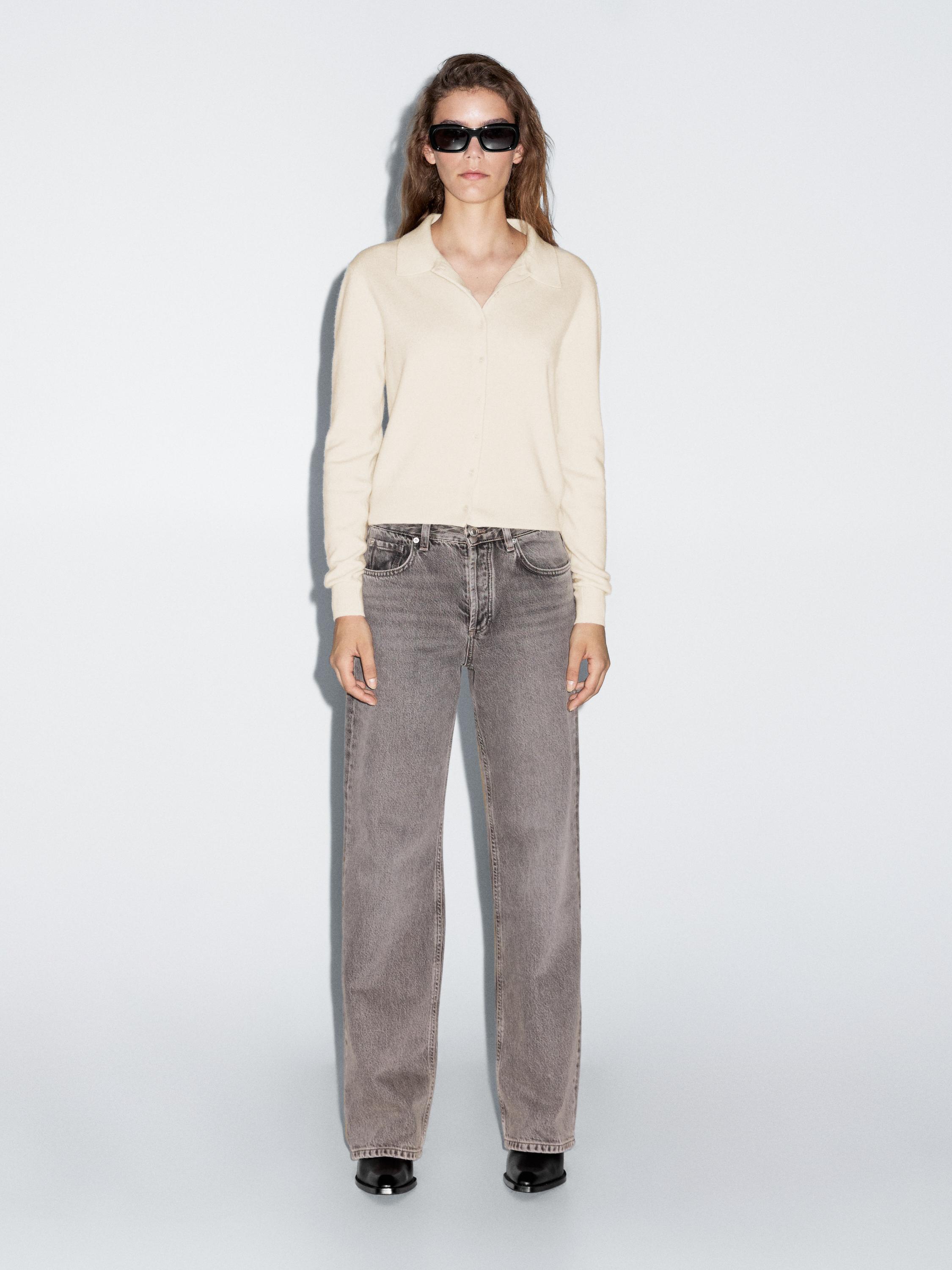 

Кардиган из 100% шерсти Massimo Dutti, бежевый