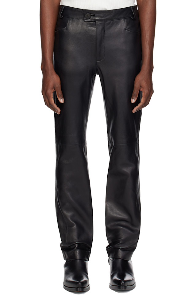 

Кожаные брюки прямого кроя Ernest W. Baker, черный