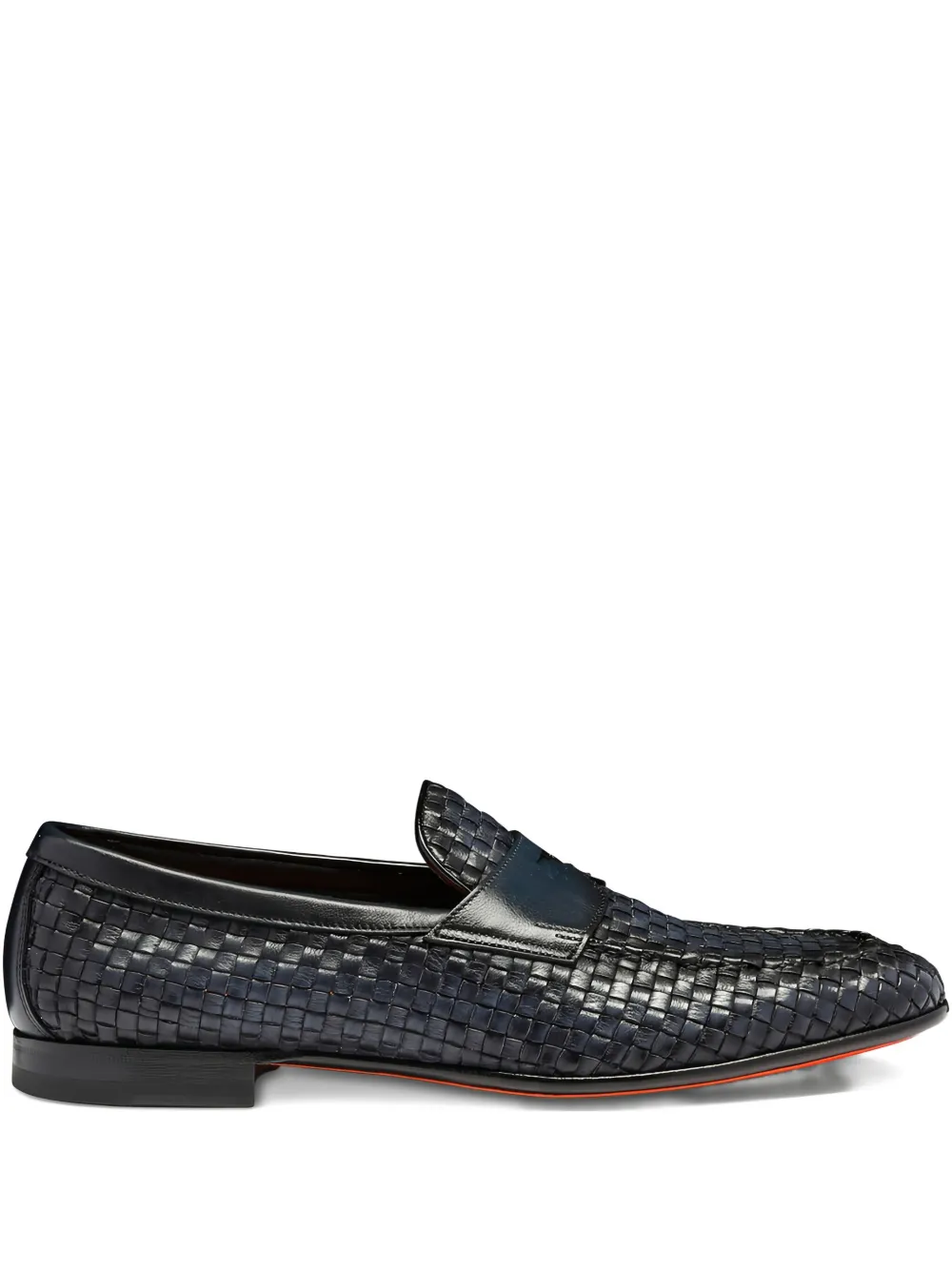 

Пенни-лоферы из плетеной кожи Santoni, черный