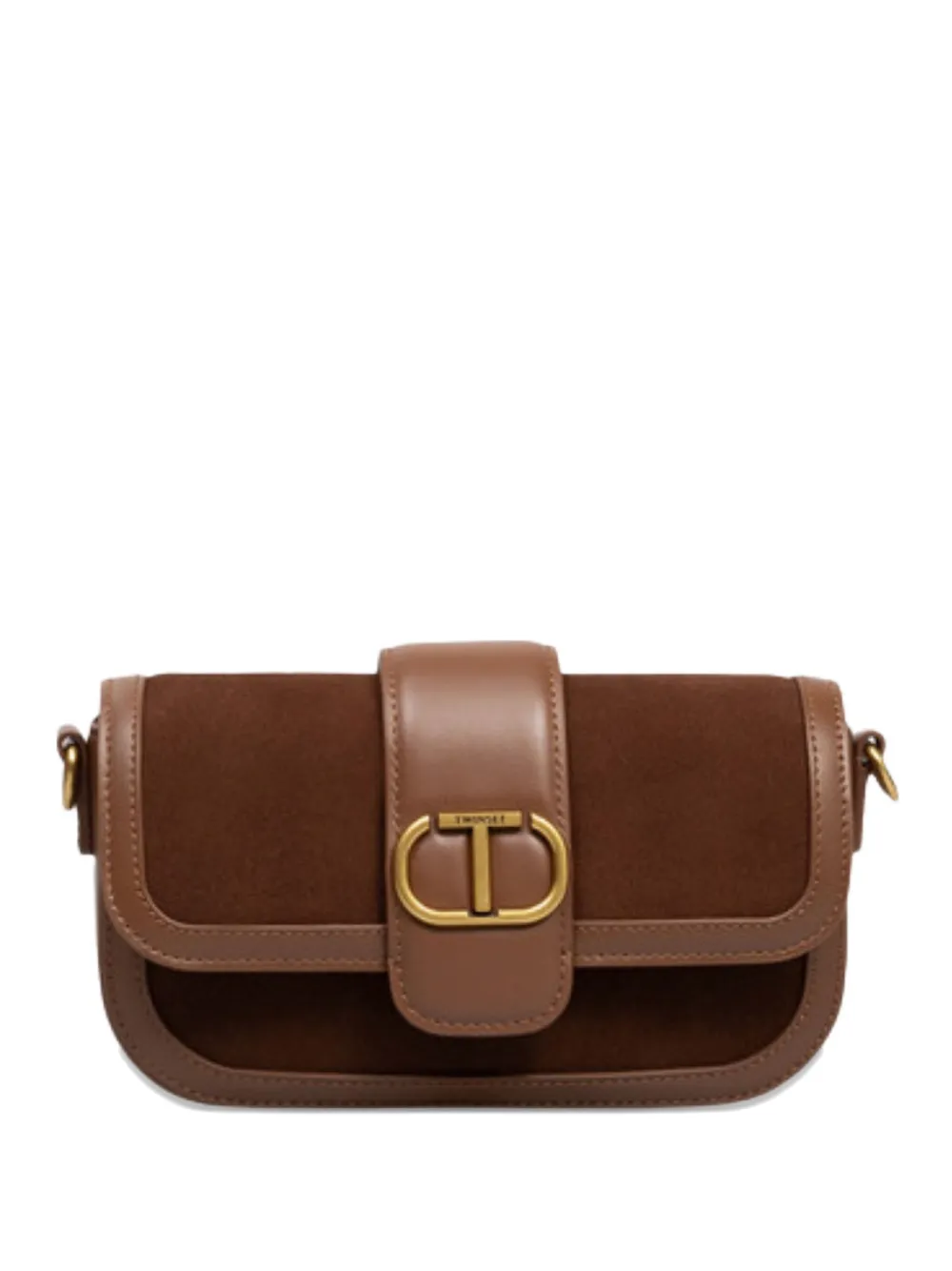 

Сумка через плечо с фирменной пластиной Twinset, коричневый