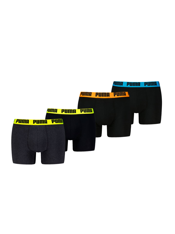 

Боксерские шорты PUMA MEN EVERYDAY BASIC BOXERS 2P в ярко-желтом/сером цвете