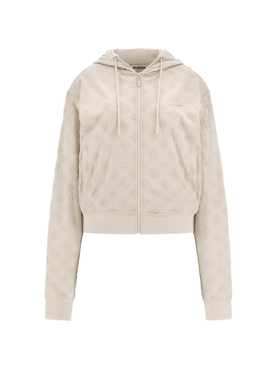

Толстовка с капюшоном на молнии GUESS, кремовый