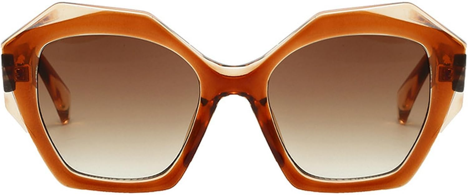 

Ретро-солнцезащитные очки «кошачий глаз» большого размера для женщин, винтажные очки, модные солнцезащитные очки неправильной многоугольной формы, очки для активного отдыха и путешествий mincl, Brown