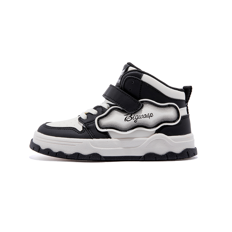 

Детские кроссовки для скейтбординга средней высоты с противоскользящей амортизацией и амортизацией ударов BIG WASP, бежевый/черный