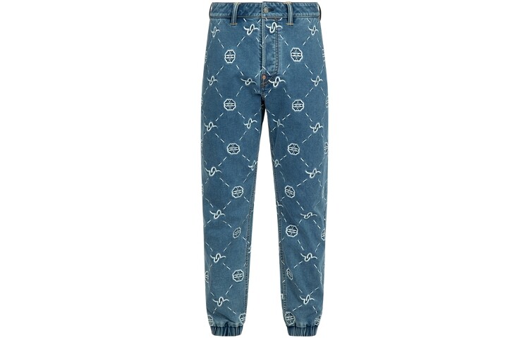 

Трикотажные спортивные штаны мужские джинсовые синие Evisu, синий