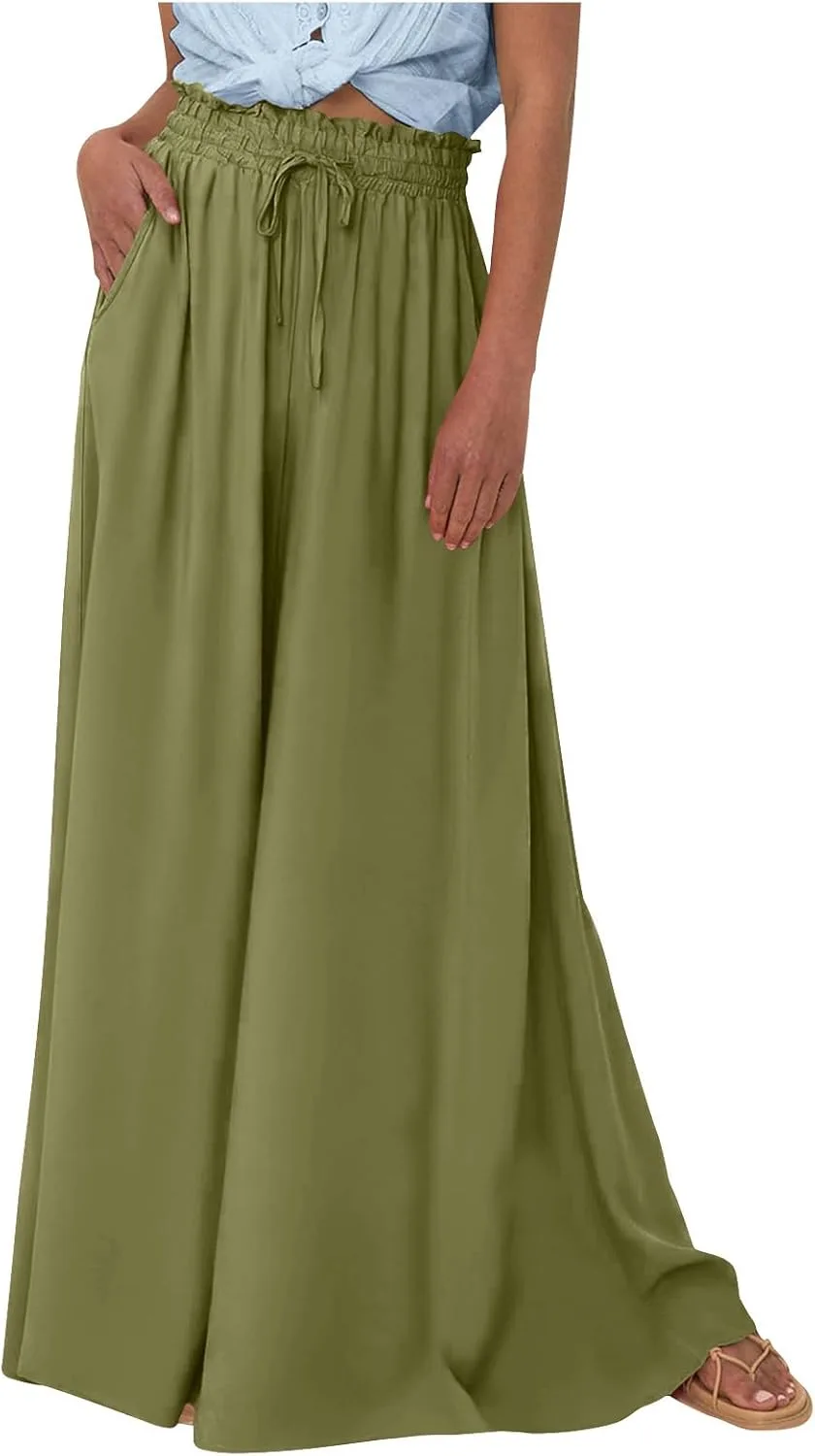 

JOAU Женские летние палаццо с высокой талией и карманами