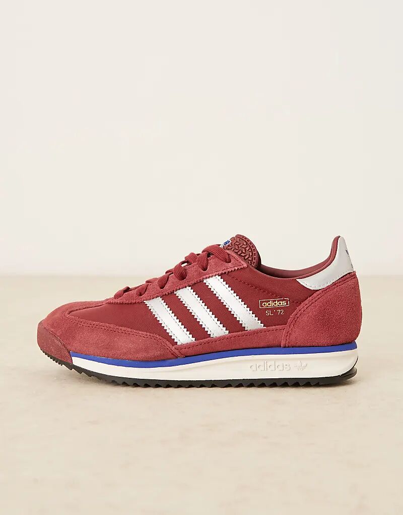 Кроссовки Adidas Originals SL 72 RS бордового и серебристого цвета — фото 2
