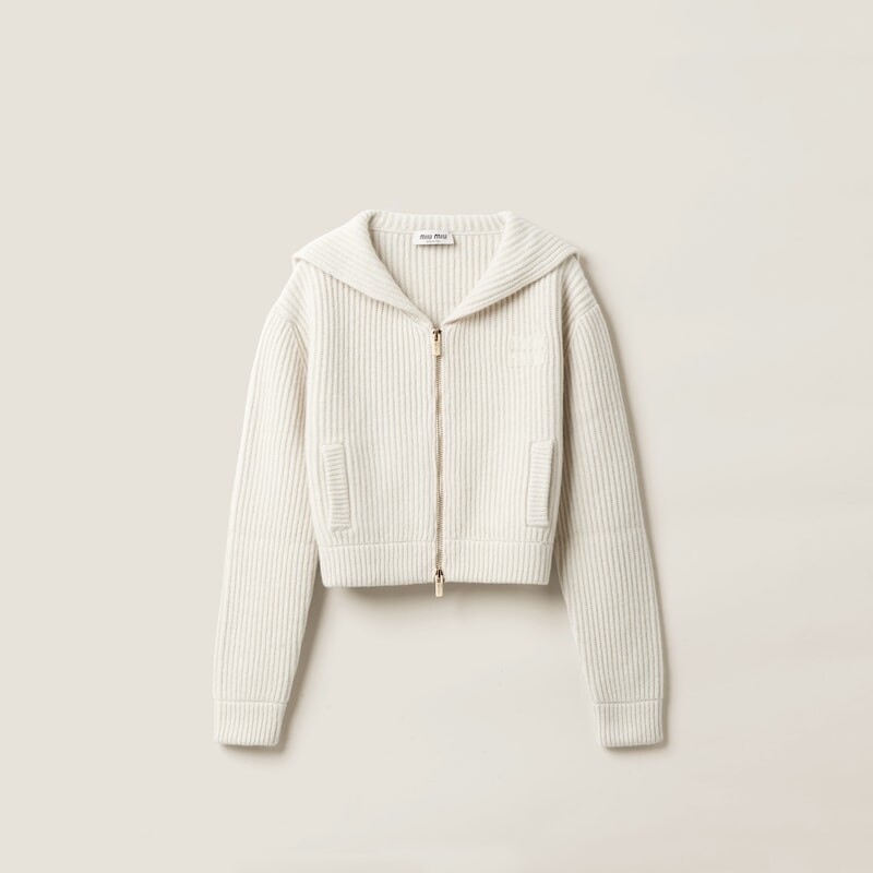 

Кардиган из шерсти и кашемира Miu Miu, белый