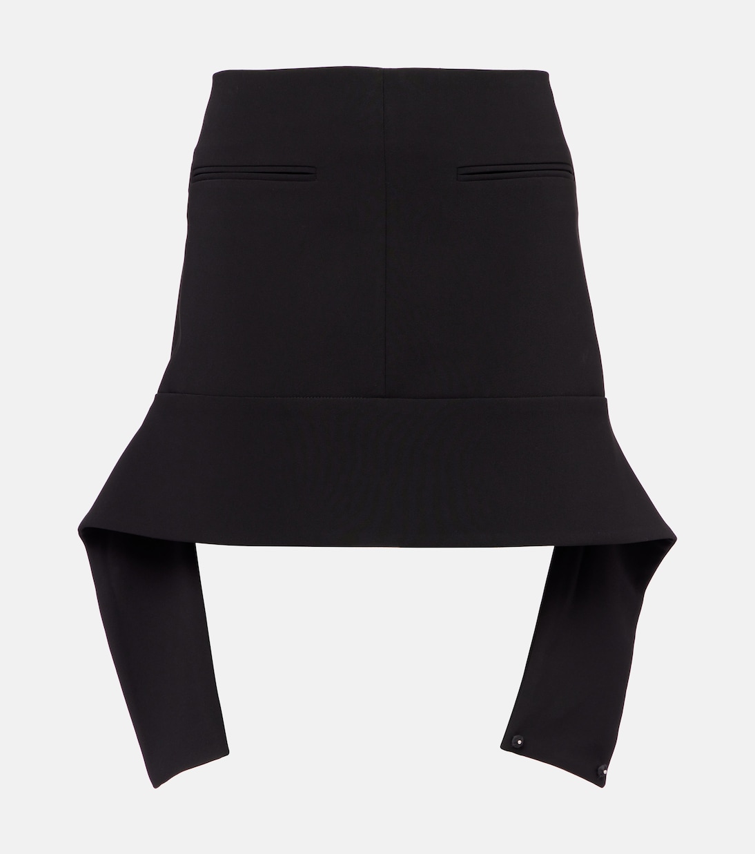 

Мини-юбка из крепа с поясом Courrèges, черный