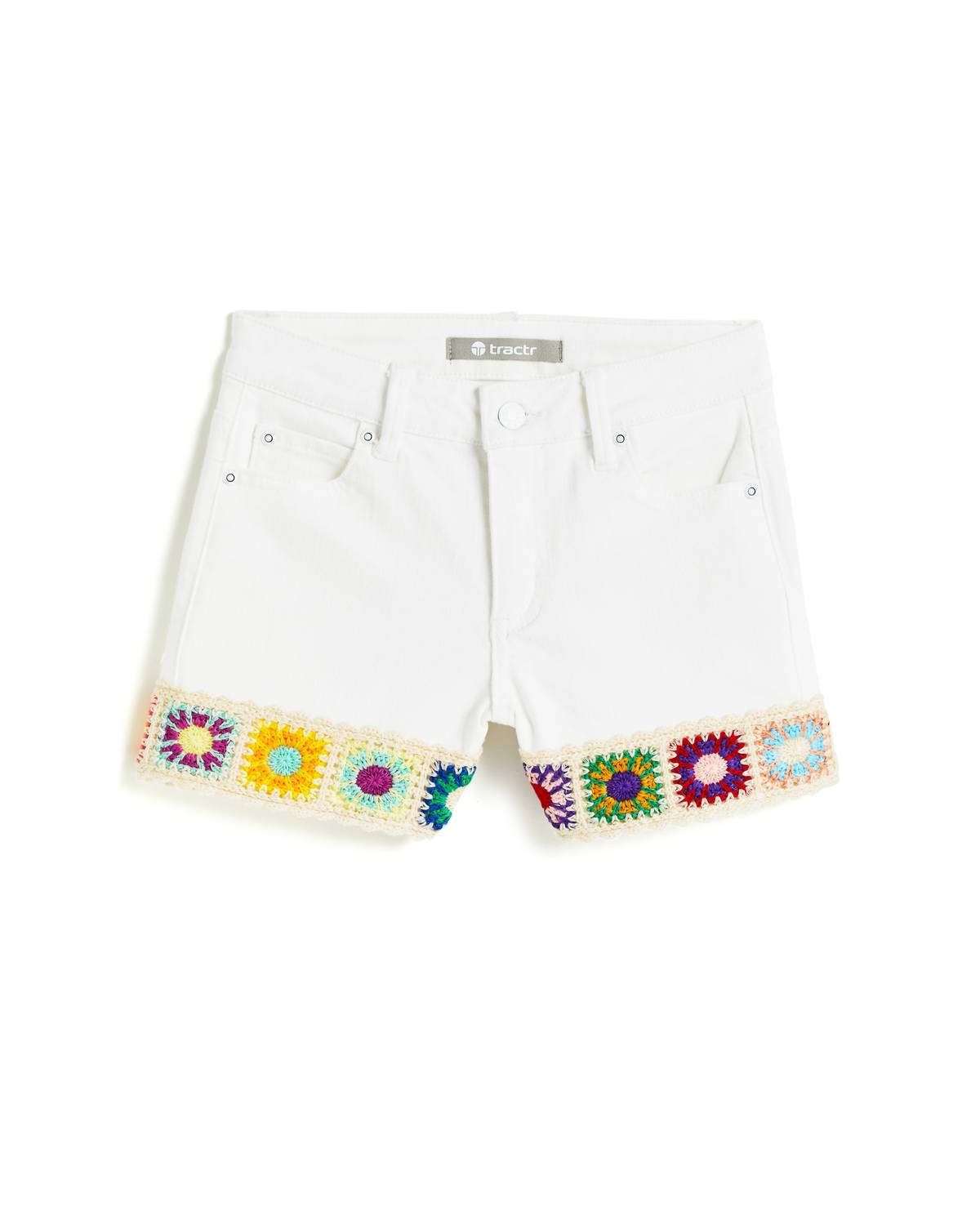 

Детские британские шорты с кружевной отделкой белые Tractr