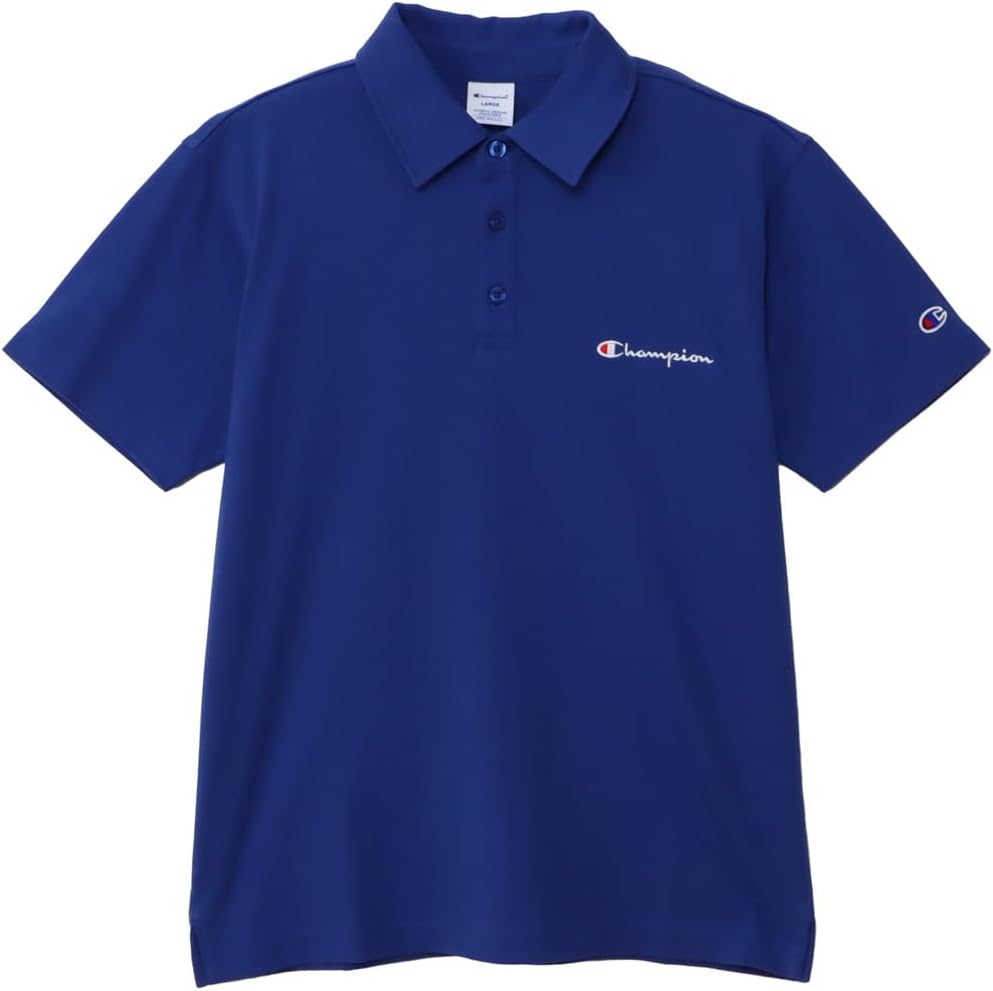 

Эксклюзивная базовая рубашка-поло Champion Amazon.co.jp с вышитым логотипом, короткий рукав, 100% хлопок, вышитый логотип, поло SHIRTC3-X361Z Мужская, синий