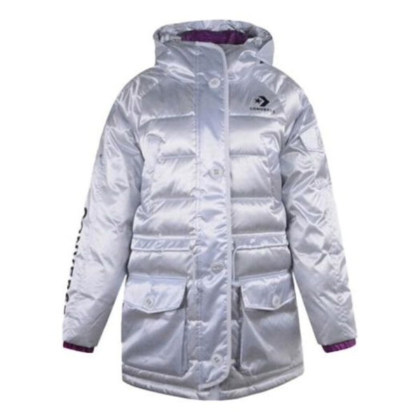 

Куртка iridescent sideline down jacket 'silver' Converse, серебряный