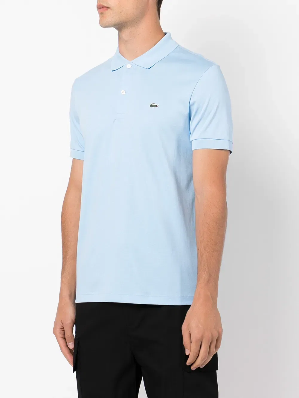 Хлопковая рубашка-поло с нашивкой логотипа Lacoste, синий — фото 3