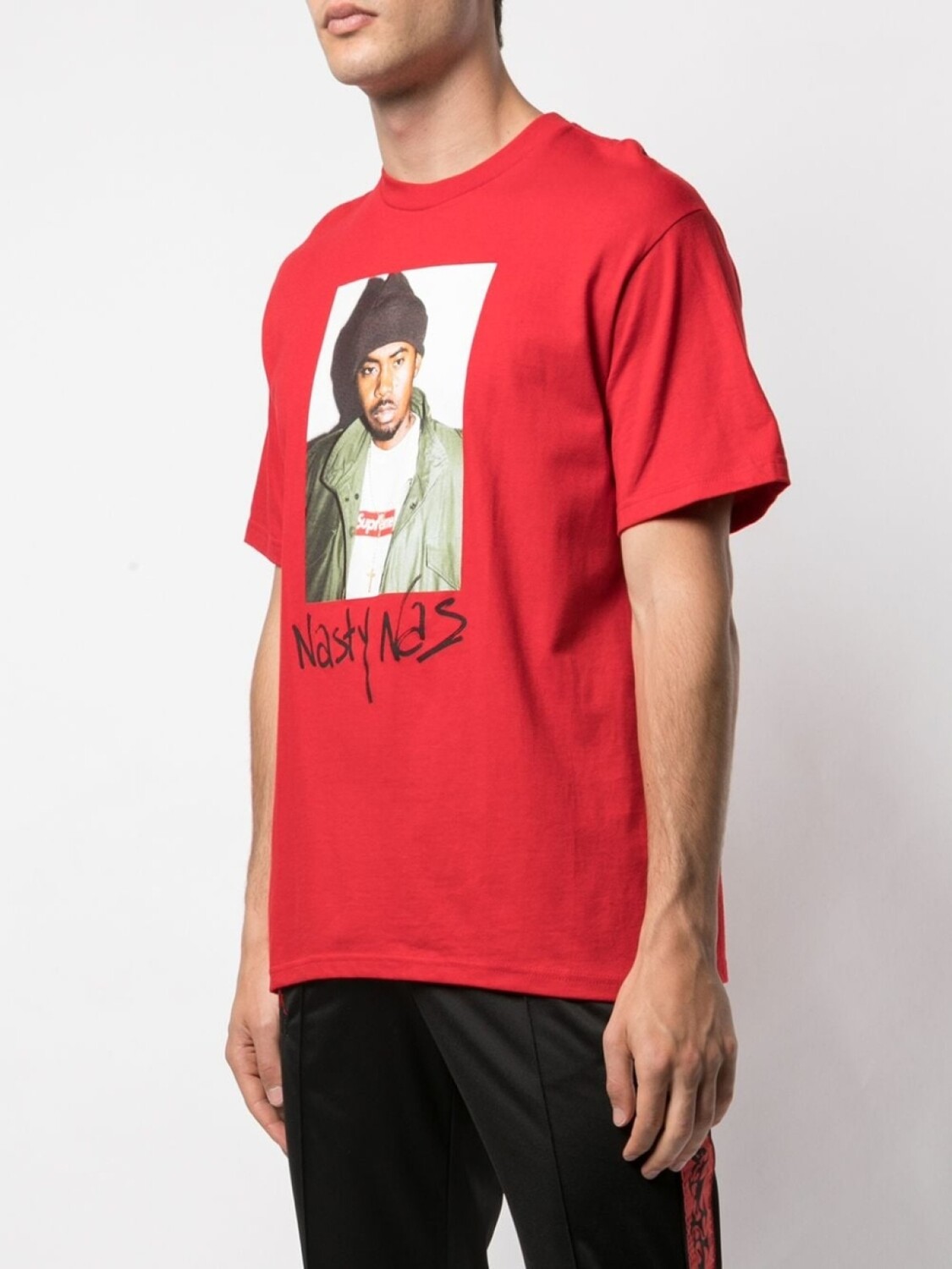Supreme футболка с принтом Nasty Nas, красный — фото 3