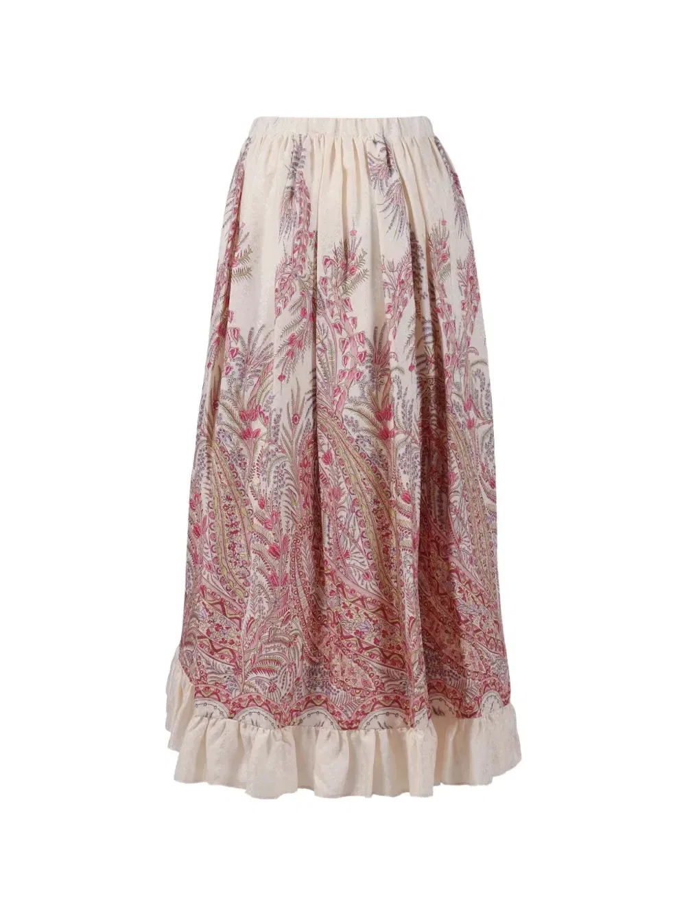 Юбка с оборками и принтом пейсли Etro Kids, бежевый