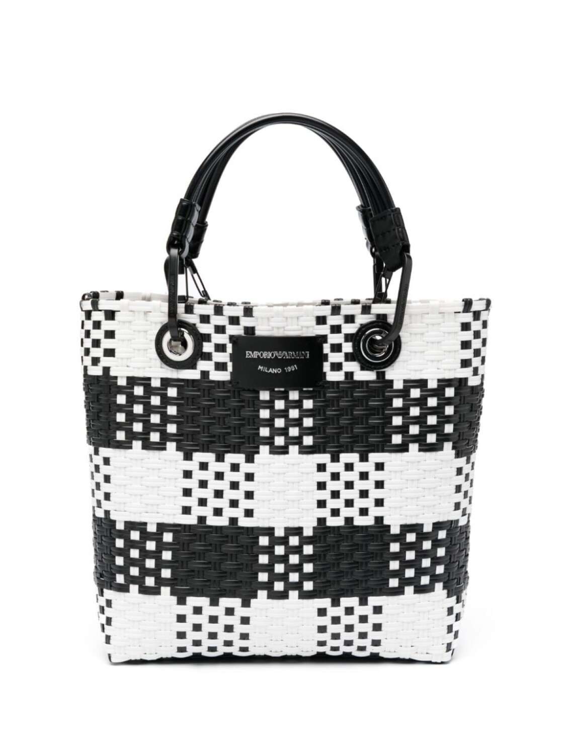 

Emporio Armani плетеная сумка-тоут MyEA в клетку, черный
