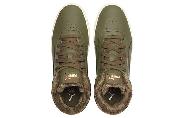 Кроссовки vikky stacked high board shoes olive green Puma, зеленый — фото 4