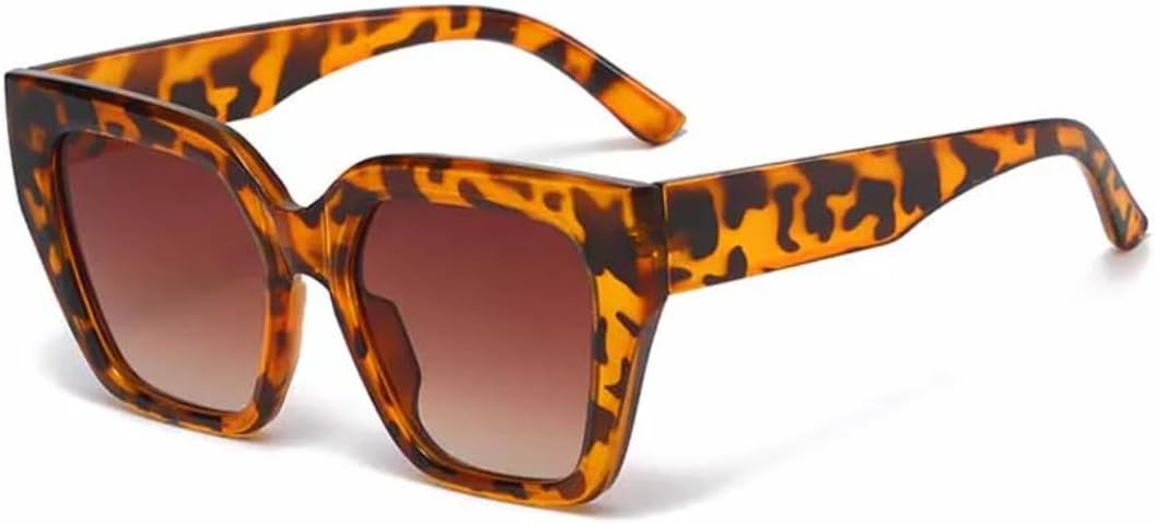 

Классические солнцезащитные очки в квадратной оправе для женщин и мужчин, для активного отдыха, вождения и рыбалки, с защитой от УФ-излучения UV400 TVTBBVV, Leopard Gradient Tea