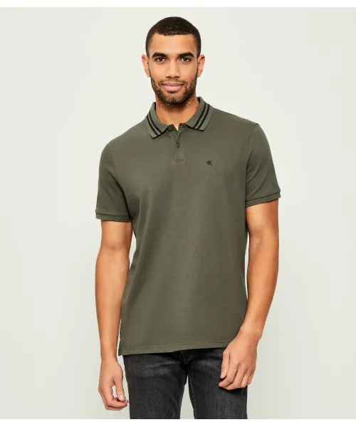 

Футболка поло Classic fit Calvin Klein Jeans, зеленый