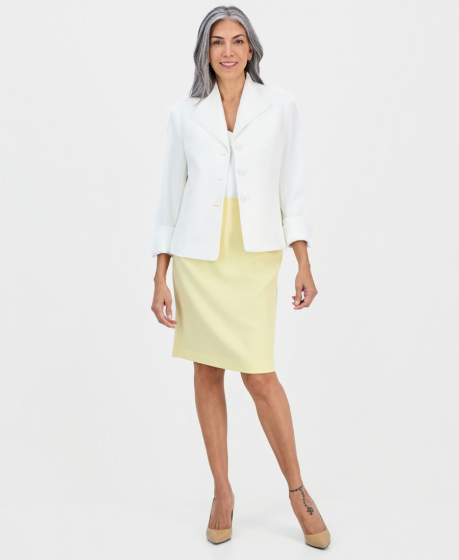 

Женская юбка-карандаш из эластичного крепа с застежкой-молнией сзади Kasper, Pale Yellow