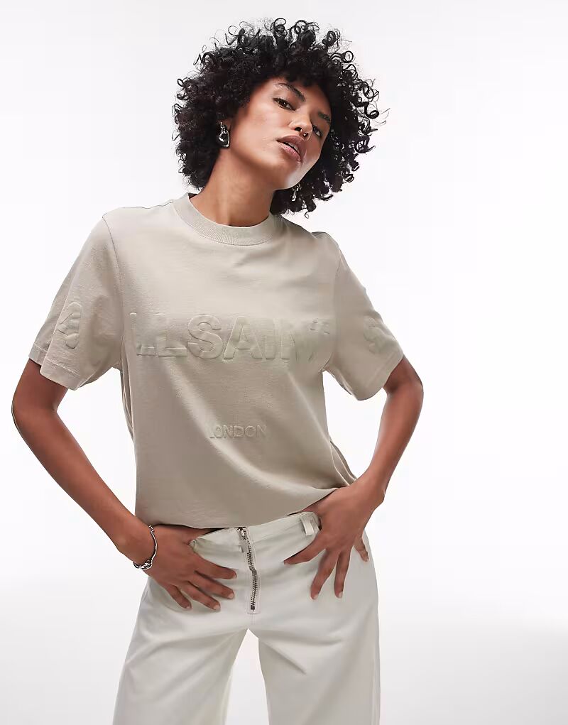 

Футболка AllSaints Lisa Biggy с логотипом в тон светло-зеленого цвета
