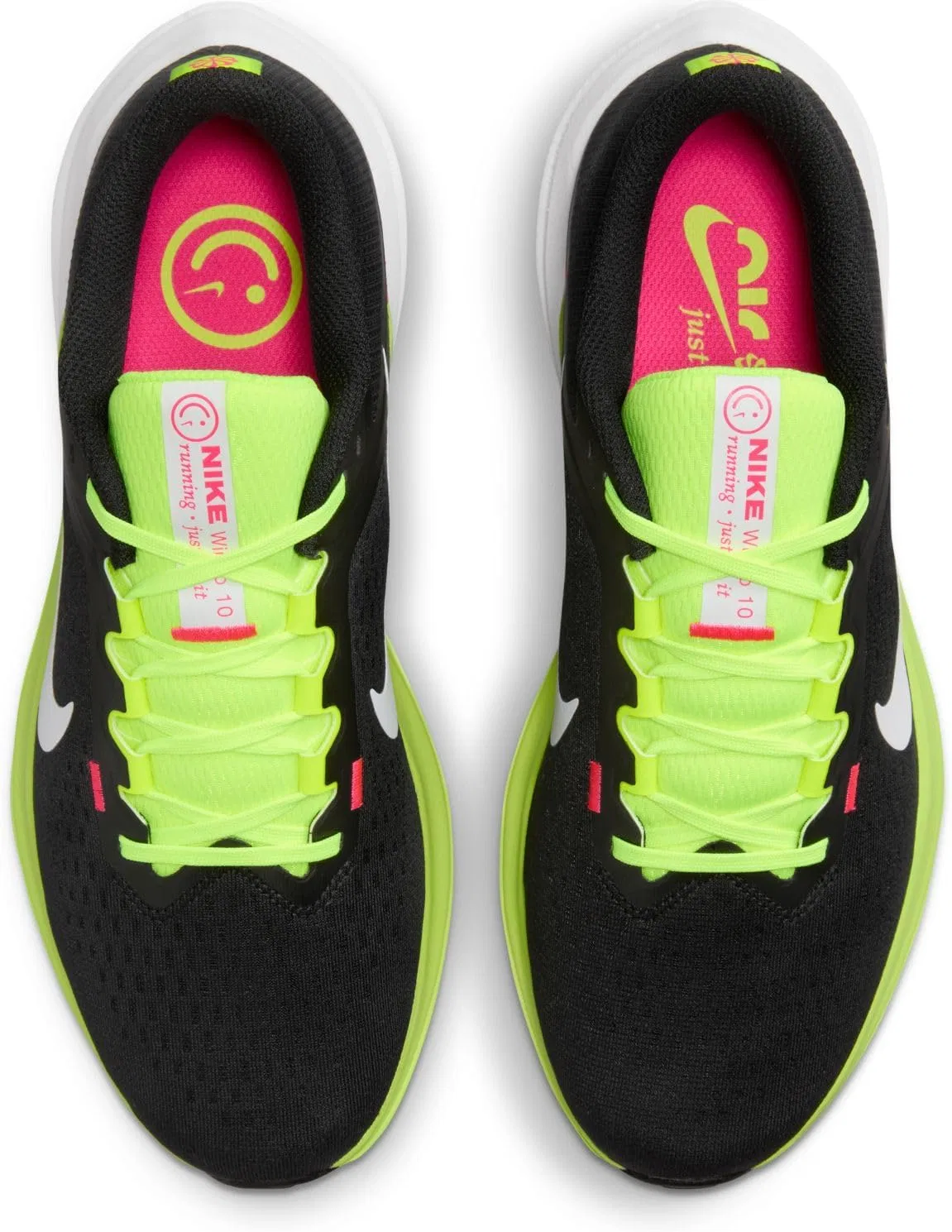 Мужские беговые кроссовки Nike Winflo DV4022, размер 10, Black White Volt Hyper Pink — фото 3