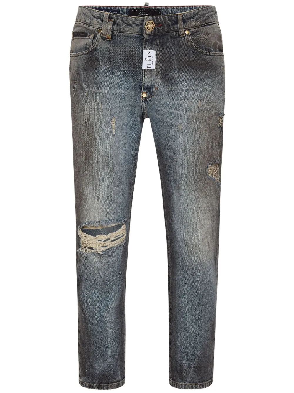 

Прямые джинсы Detroit Fit средней посадки Philipp Plein, серый