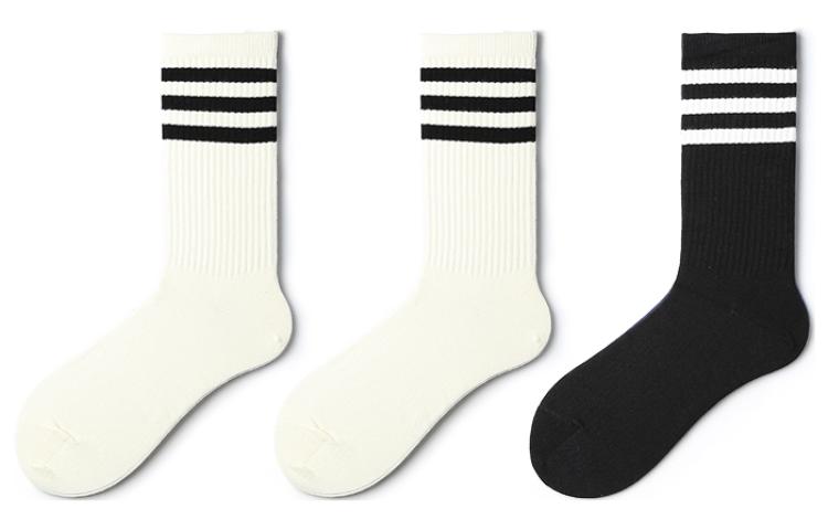 

Носки до середины голени, весна-осень, все унисекс, 3 пары Primeet, 3 Pack (Ecru+Black+Blue)
