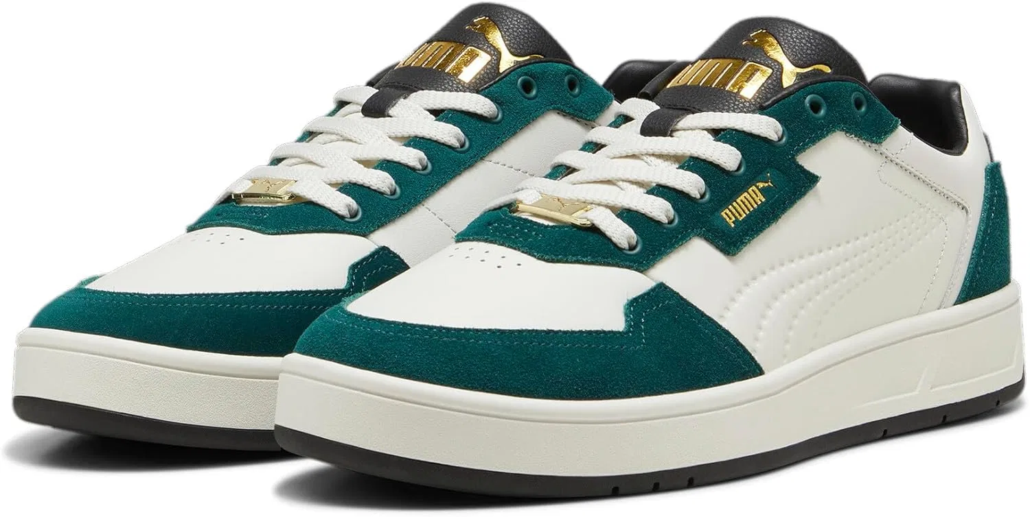 Кроссовки PUMA Unisex Court Classic Lux SD, Vapor Gray Dark Myrtle Puma Gold — фото 2