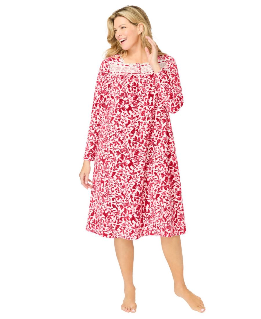 

Платье с длинными рукавами больших размеров Only Necessities, Classic red winter foliage