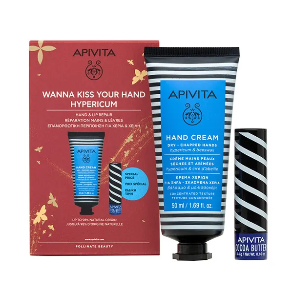 

Уход за руками и губами Set Wanna Kiss Your Hand Hypericum Apivita, 2 UD