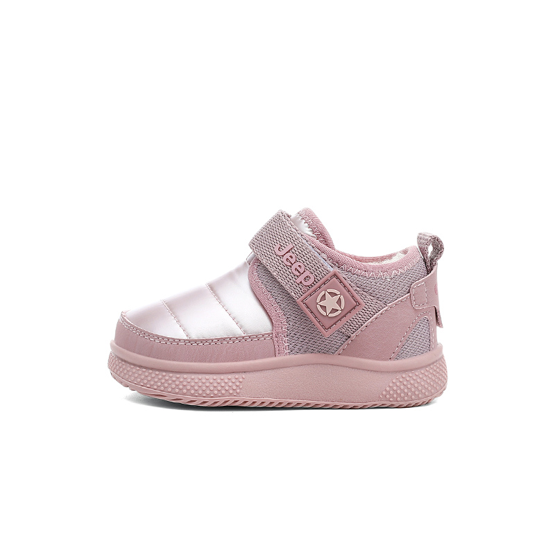 Slip Resistant Abrasion Resistant Mid top Toddler Shoes Infant And Toddler Jeep, черный серебро[fleece-lined] — фото 2