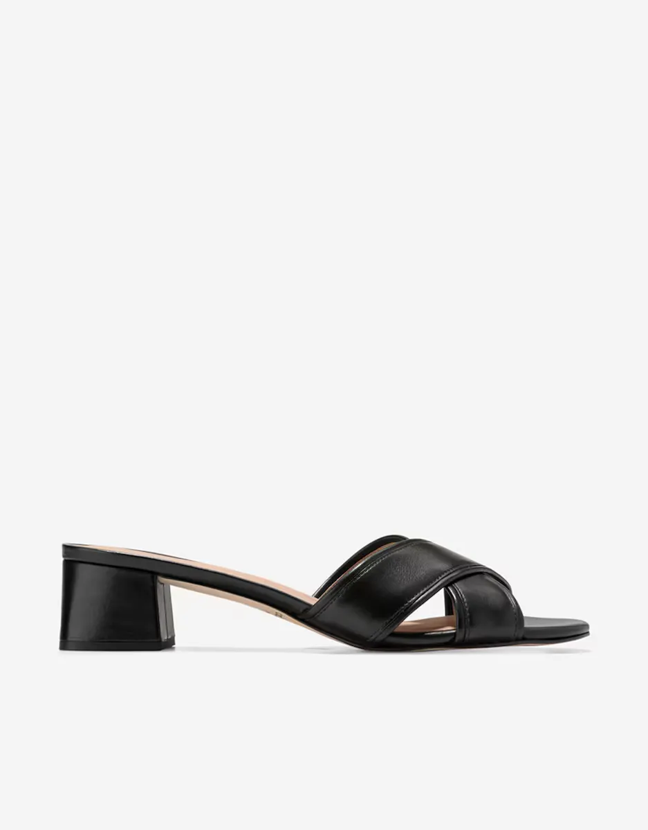 Женские босоножки с перекрещенными каблуками из кожи Cole Haan, черный