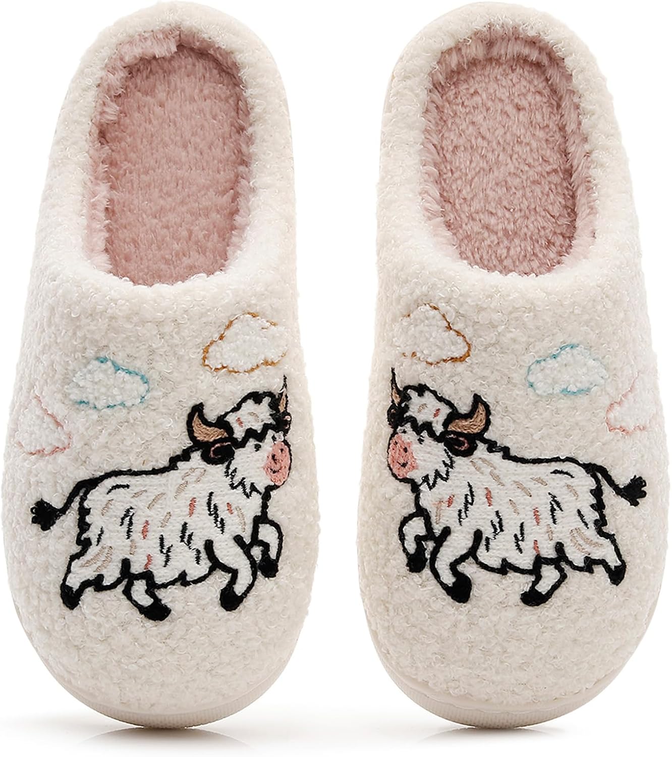 

Тапочки с шляпой ковбоя для женщин и мужчин, с улыбающимся лицом, плюшевые, удобные, в ретро-стиле, теплые и пушистые домашние тапочки Wang Damai, Cow