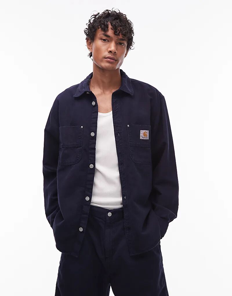 

Куртка-рубашка Carhartt WIP Walter с карманом темно-синего цвета
